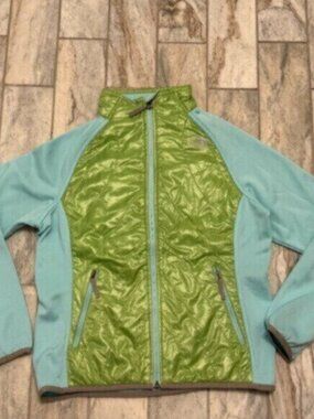The North Face girls youth large 14/16 blue/green jacket